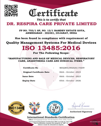 Dr. Respira™ - Breathe Easy - An ISO 13485:2016 Certified Company